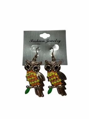 Fashion Jewelry Perched Owl Earrings